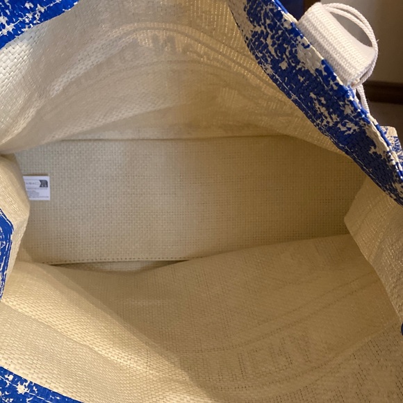 CHRISTIAN DIOR DIORIVIERA Blue Straw Tote with Star Charm NWOT - Picture 6 of 7